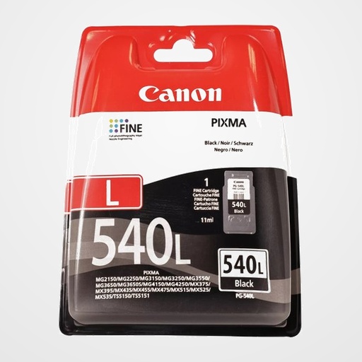 CARTUCHO INKJET CANON PG-540L PIXMA MG2150/MG3550/MX375/MX475/MX535/TS5150/TS5151 (300 pag.) NEGRO (5224B001)