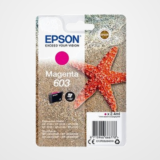CARTUCHO INKJET EPSON T03U340 Nº603 EXPRESSION HOME XP-2100/3100/4100 WF-2830DWF/2850DWF MAGENTA 2,4ML