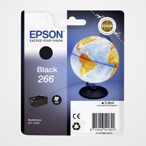CARTUCHO INKJET EPSON T266140 Nº266 WF-100W NEGRO 6ML