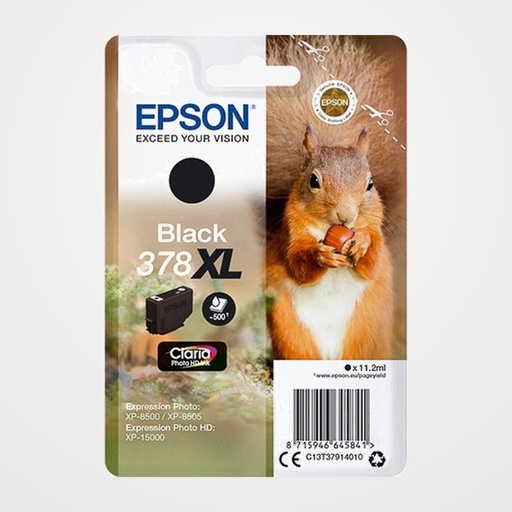 CARTUCHO INKJET EPSON T379140 Nº378XL EXPRESSION PHOTO XP-1500/8500/8600/XP-860 NEGRO PHOTO 11.2ML