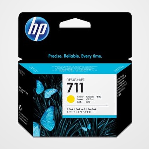 CARTUCHO INKJET HP CZ136A Nº711x3 DESINGNJET T120/T520 AMARILLO 29 ML. PACK DE 3