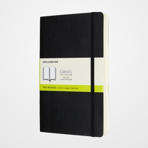 CUADERNO MOLESKINE CLASICO EXPANDED TAPA BLANDA 13x21 400h 70gr. LISA con GOMA NEGRO