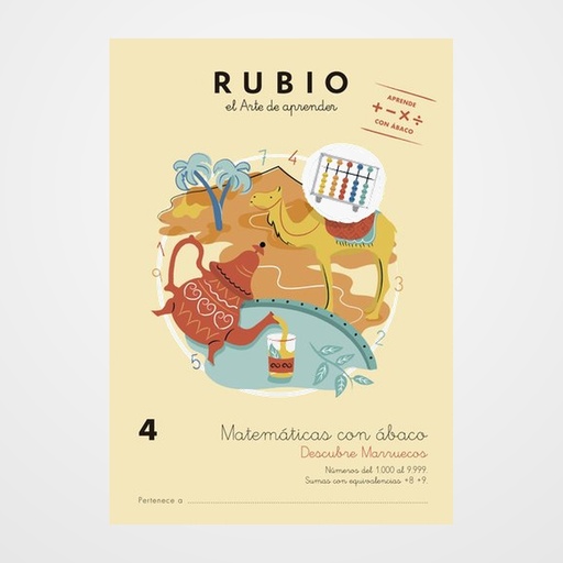 CUADERNO RUBIO A4 MATEMATICAS CON ABACO 4 - DESCUBRE MARRUECOS (5-6 años)