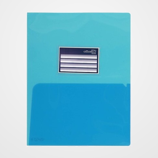 DOSIER con DOBLE BOLSA OFFICE BOX PP A4 con TARJETERO AZUL