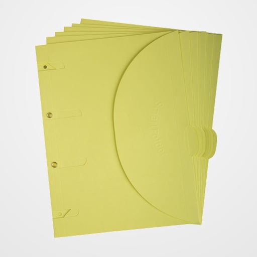 DOSIER SOBRE TARIFOLD SMARTFOLDER CARTON VELCRO A4 4 TALADROS AMARILLO PACK de 6
