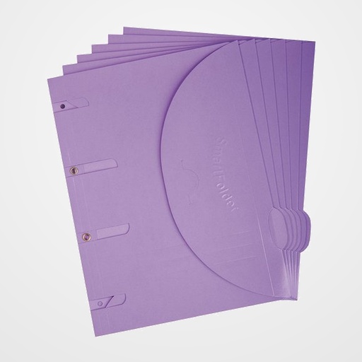 DOSIER SOBRE TARIFOLD SMARTFOLDER CARTON VELCRO A4 4 TALADROS VIOLETA PACK de 6