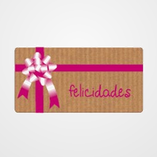 ETIQUETAS REGALO ADH. ROLLO  300 uds. 59x30  FELICIDADES  KRAFT LAZO