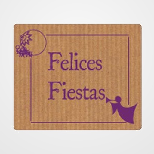 ETIQUETAS REGALO ADH. ROLLO  300 uds. 60x50  FELICES FIESTAS  KRAFT ANGEL