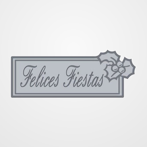 ETIQUETAS REGALO ADH. ROLLO  300 uds. 63x24  FELICES FIESTAS  PLATA
