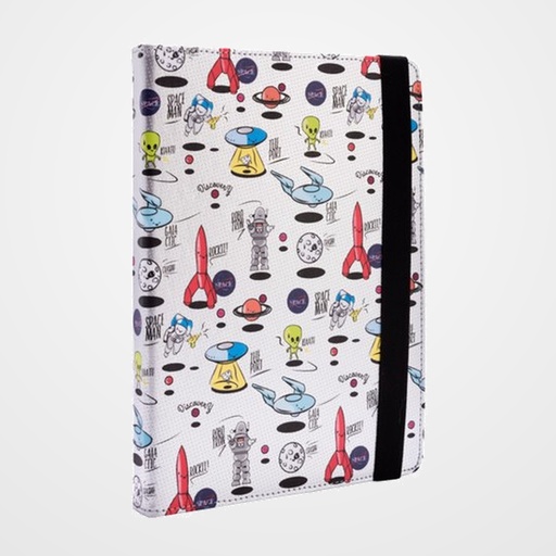 FUNDA TABLET SILVER HT ESTAMPADA UNIVERSAL 9 -10,4  SPACE SILVER METAL