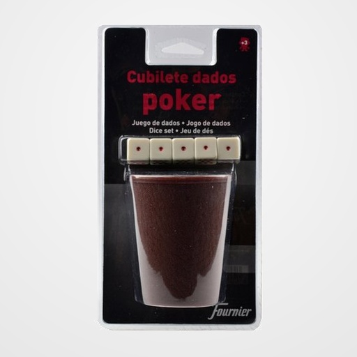 JUEGO CUBILETE + DADOS POKER EN BLISTER