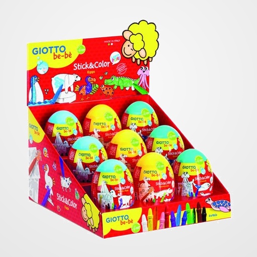 JUEGO GIOTTO BEBE STICK&COLOR EGG EXPOSITOR DE 9