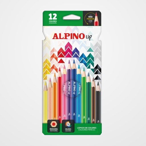 LAPICES de COLORES ALPINO UP MINA PREMIUM estuche de 12