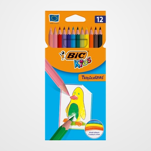 LAPICES de COLORES BIC TROPICOLORS 2 estuche de 12