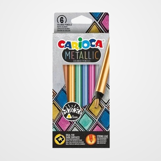 LAPICES de COLORES CARIOCA METALLIC CAJA de 6