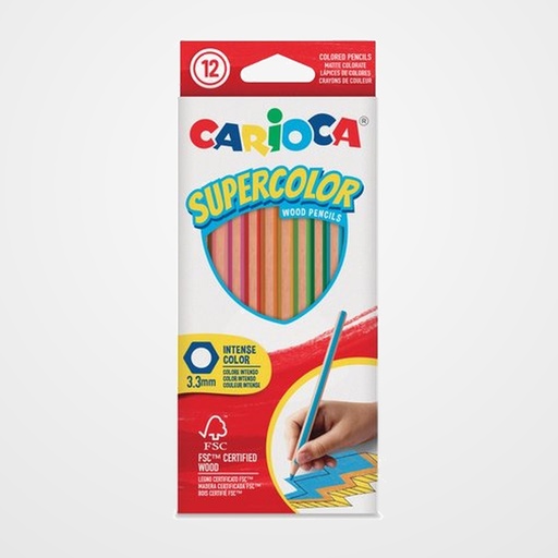 LAPICES de COLORES CARIOCA SUPERCOLOR CAJA de 12