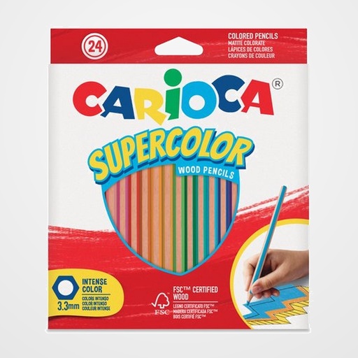 LAPICES de COLORES CARIOCA SUPERCOLOR CAJA de 24