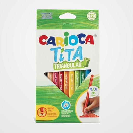 LAPICES de COLORES CARIOCA TITA TRIANGULAR MAXI estuche de 12