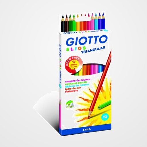 LAPICES de COLORES GIOTTO ELIOS TRI ESTUCHE de 12