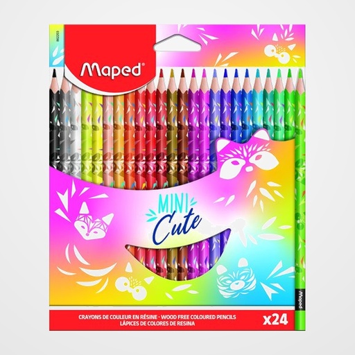 LAPICES de COLORES MAPED MINI CUTE  estuche de 24