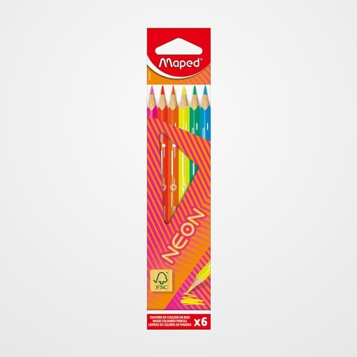 LAPICES de COLORES MAPED NEON ESTUCHE de 6
