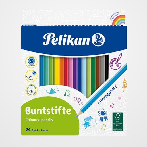 LAPICES de COLORES PELIKAN estuche de 24 (724013)