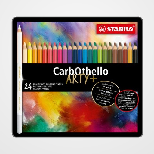 LAPICES de COLORES STABILO CARBOTHELLO estuche de METAL de 24