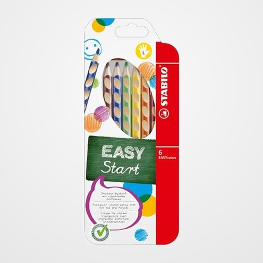 LAPICES de COLORES STABILO EASY COLORS para ZURDO estuche de  6