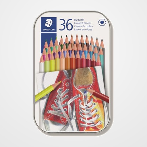 LAPICES de COLORES STAEDTLER 175 M36 estuche METAL de 36