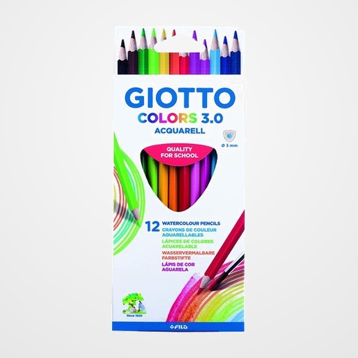 LAPICES GIOTTO COLORS AQUARELL 3.0 ESTUCHE DE 12
