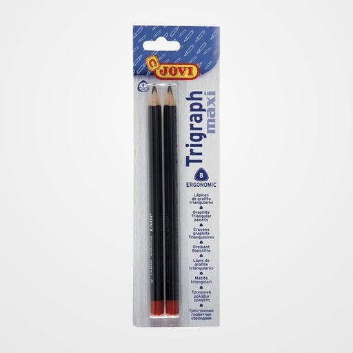 LAPIZ de GRAFITO JOVI TRIGRAPH MAXI - B blister de 2