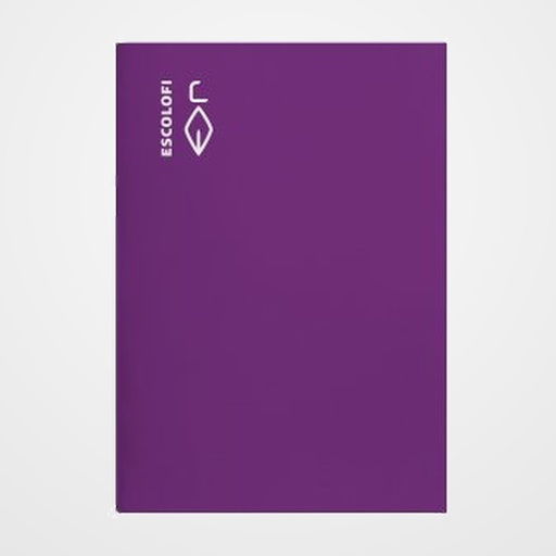 LIBRETA ESCOLOFI 4º 50h CUADRIC.3x3 70g PAUTA C/MARGEN VIOLETA
