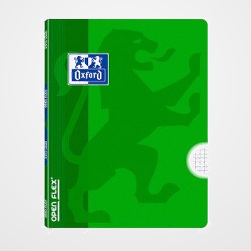 LIBRETA GRAPADA OXFORD SCHOOL OPENFLEX A5 48h 90g CUADRIC.4x4 VERDE