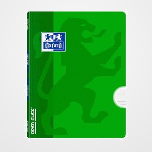 LIBRETA GRAPADA OXFORD SCHOOL OPENFLEX A5 48h 90g PAUTA 3,5 VERDE