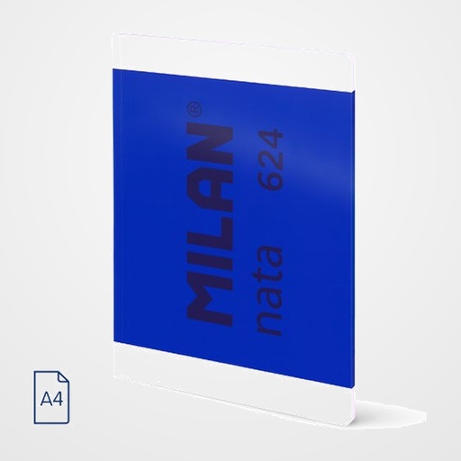 LIBRETA MILAN NATA 624 since 1918 A4 48h CUADRIC.5x5 95g AZUL