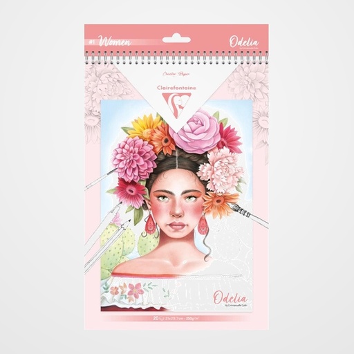 LIBRO DE COLOREAR CLAIREFONTAINE ODELIA A4 250g 20h MUJERES