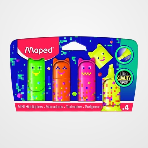 MARCADOR FLUOR MAPED PIXEL PARTY POCKET BLISTER de 4