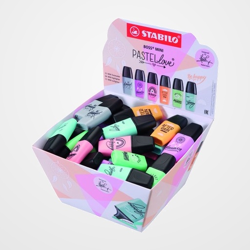 MARCADOR FLUOR STABILO BOSS MINI 07  PASTEL BOMBONERA de 50