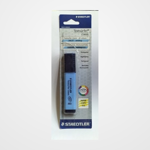 MARCADOR FLUOR STAEDTLER 364 TEXTSURFER CLASSIC BLISTER de 1 AZUL