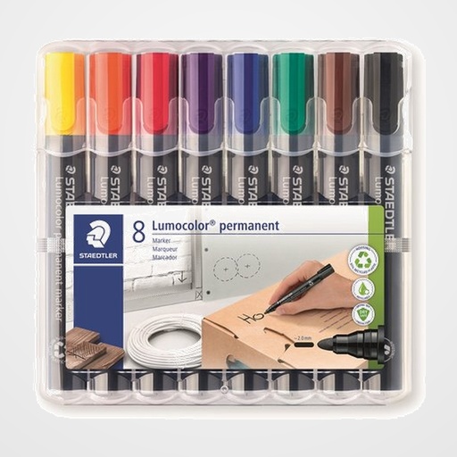 MARCADOR PERMANENTE STAEDTLER 352 LUMOCOLOR CONICO ESTUCHE de 8