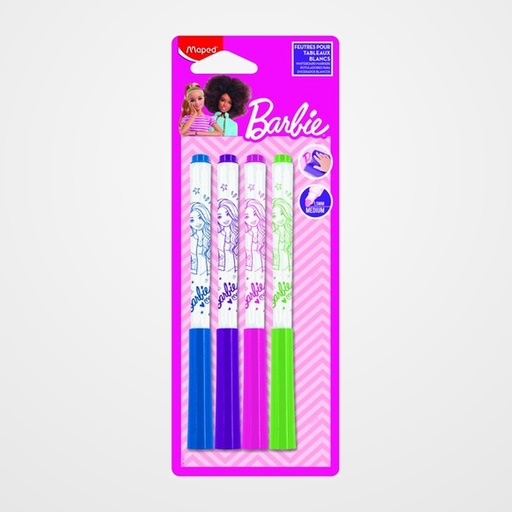 MARCADOR PIZARRA MAPED BARBIE BLISTER de 4