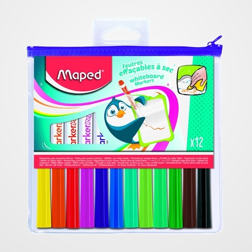 MARCADOR PIZARRA MAPED MARKER PEPS FUN COLOR ESTUCHE DE 12
