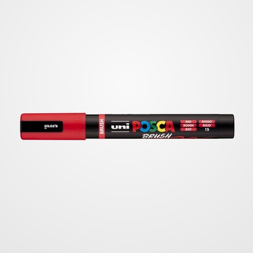 MARCADOR T.OPACA NO PERM. UNI POSCA BRUSH 1-4mm (PC-5BR) ROJO