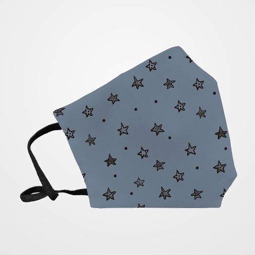 MASCARILLA DE PROTECCION REUTILIZABLE FULI PEQUEÑA TALLA S ESTRELLAS AZUL