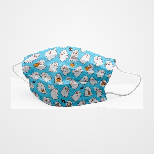MASCARILLA QUIRURGICA IIR 3 CAPAS DESECHABLE FIRST PROTEC INFANTIL FANTASMAS  PAQUETE de 10