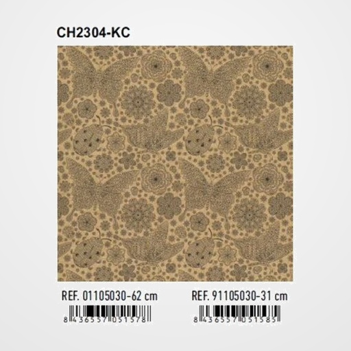 PAPEL de REGALO BOBINA BASIKA 31 cm x 80 m (2 Kg aprox.) TODO AÑO (CH2304-KC 31 CM)