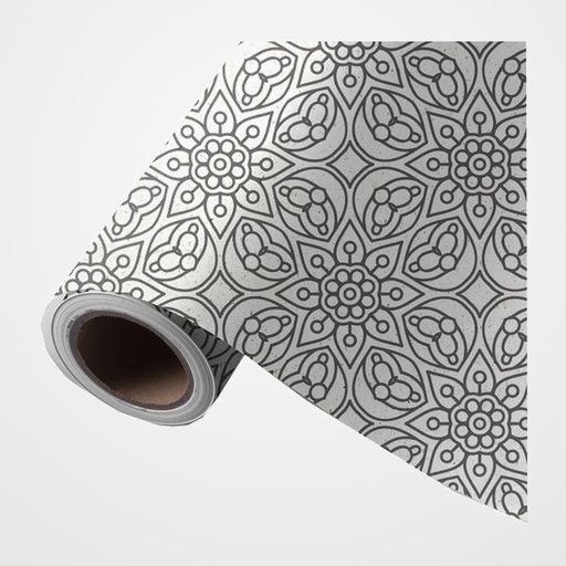 PAPEL de REGALO BOBINA WONDER WRAPPER CAÑA DE AZUCAR  31 cm x 85 m (2 Kg aprox.) TODO AÑO MANDALA MARRON Y BLANCO