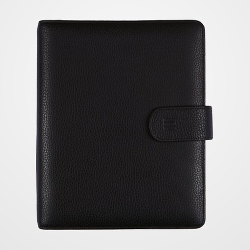 AGENDA ANUAL (2027) CATALAN FINOCAM OPEN PIEL ANDREA ANILLAS con CUBIERTA de PIEL con BROCHE 1000 155x215 S/V NEGRE