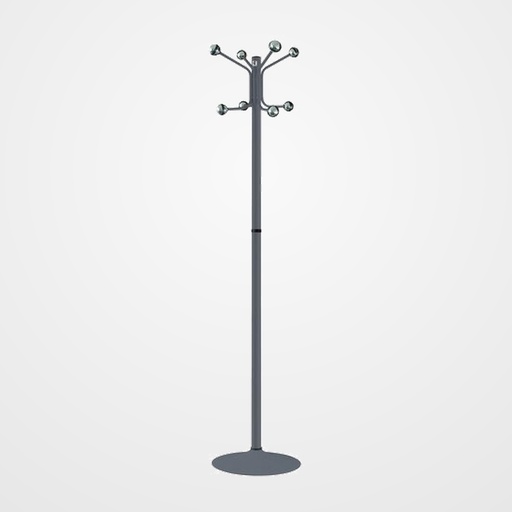 PERCHERO CILINDRO PIE METALICO H-12D 8 BOLAS 175x37 DESMONTABLE GRAFITO