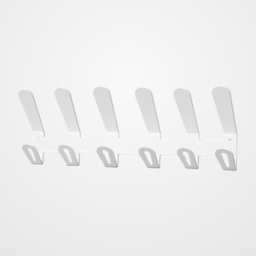 PERCHERO PARED EC/02 6 COLGADORES COLOR BLANCO